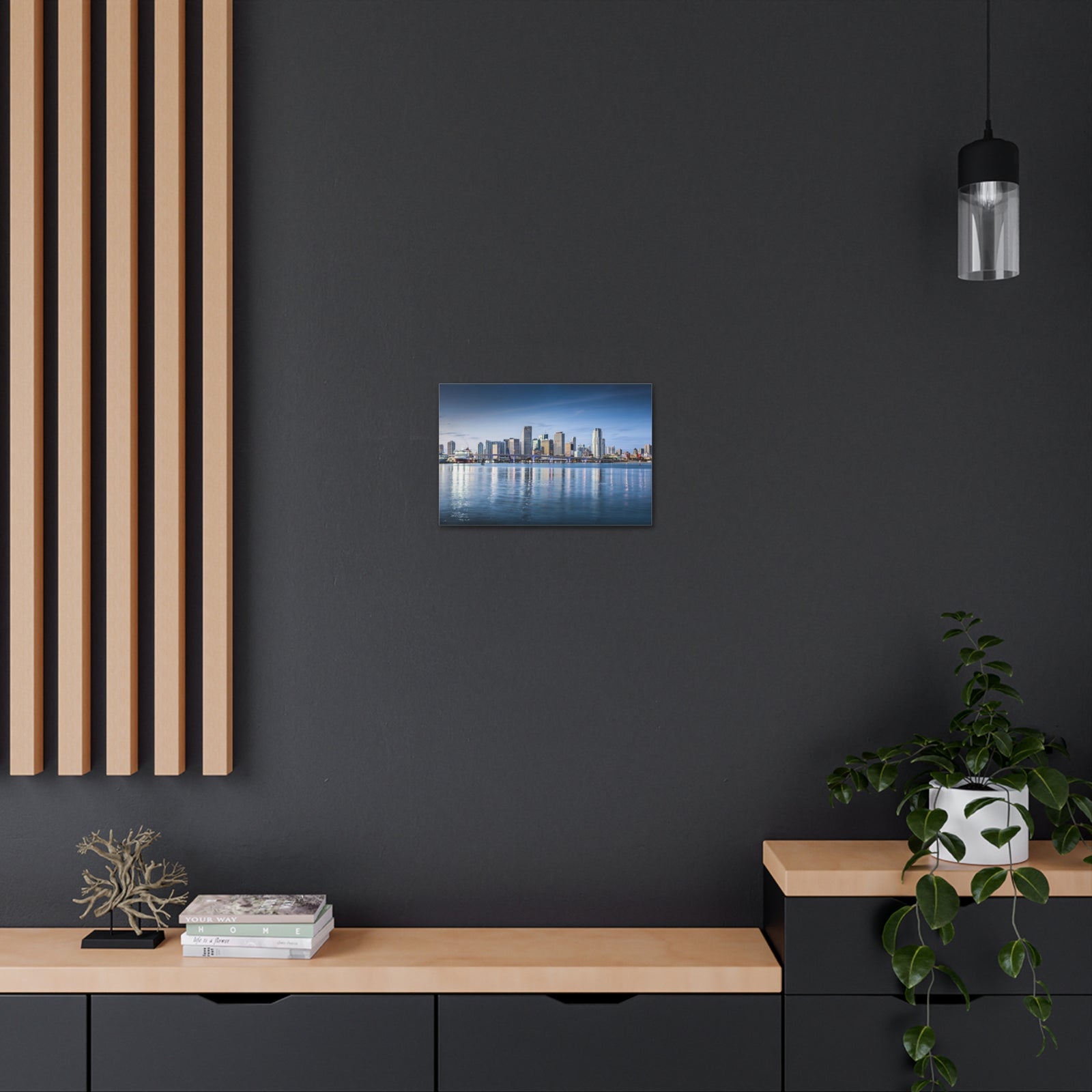 Miami Daytime Skyline Canvas Artwork High-Quality Breathtaking Stunning Cityscape for Home Decor Ready to Hang-Express Your Love Gifts