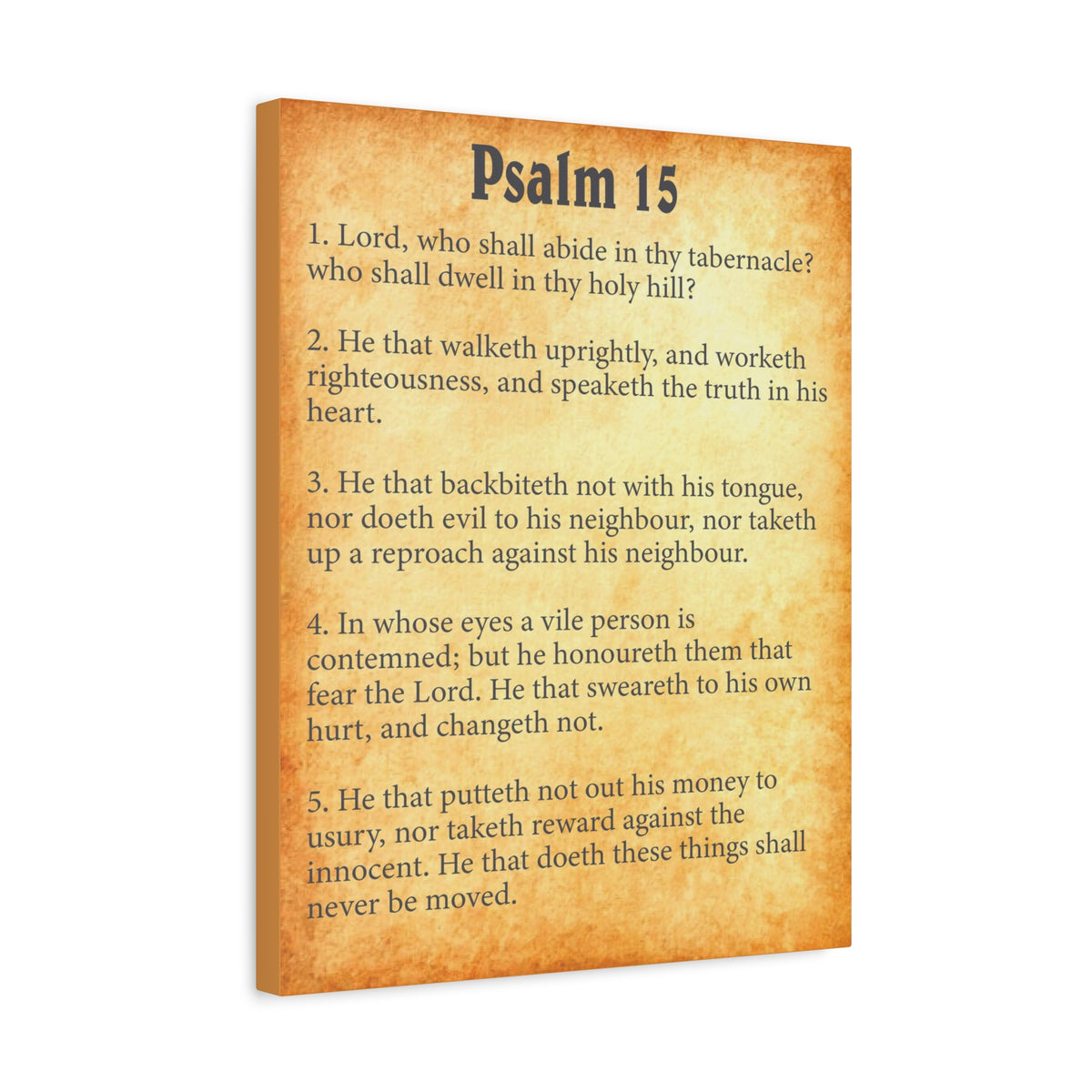 Scripture Walls Psalm 15 Gold Bible Chapter Canvas Christian Wall Art Ready to Hang-Express Your Love Gifts