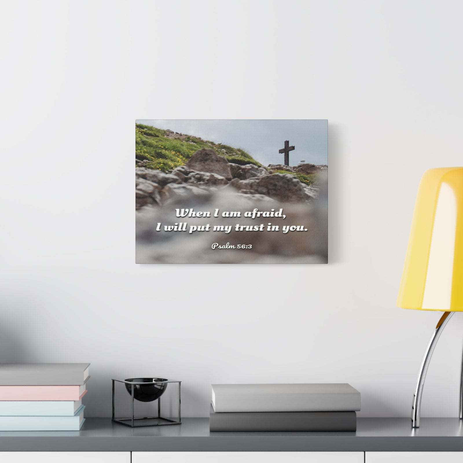 Scripture Canvas Trust In Thee Psalms 56:3 Christian Wall Art Bible Verse Print Ready to Hang-Express Your Love Gifts