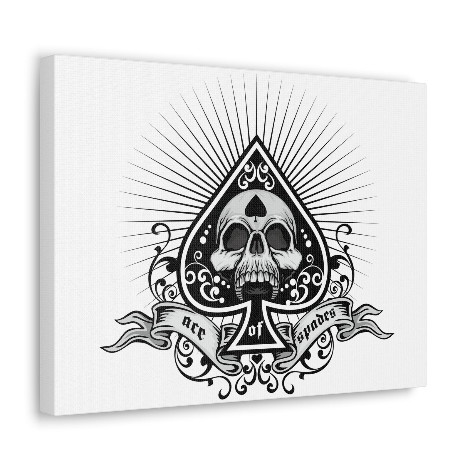 Grunge Ace of Spades Playing Card Canvas Wall Art for Home Decor Ready-to-Hang-Express Your Love Gifts