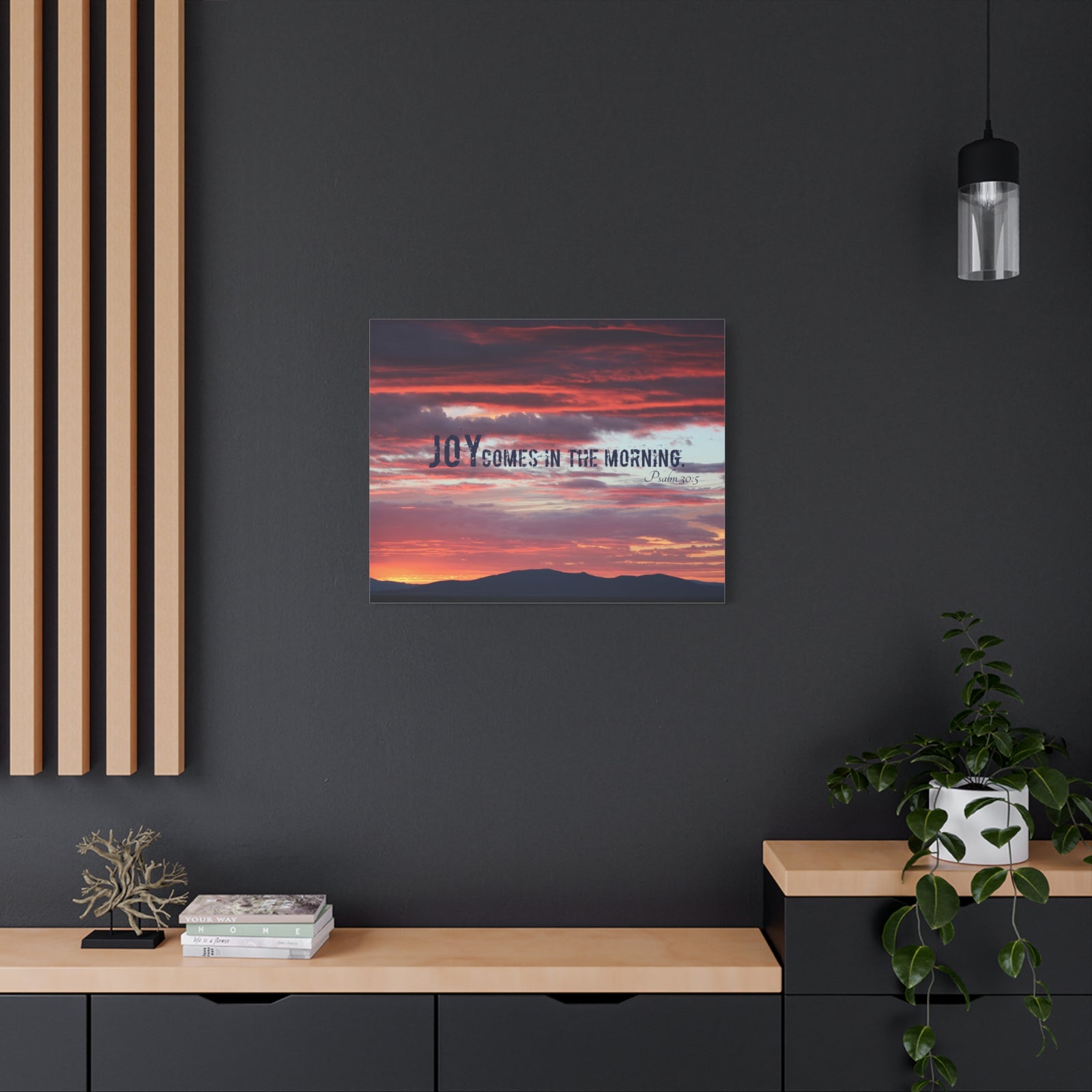Scripture Canvas Comes In The Morning Psalm 30:5 Christian Wall Art Bible Verse Print Ready to Hang-Express Your Love Gifts