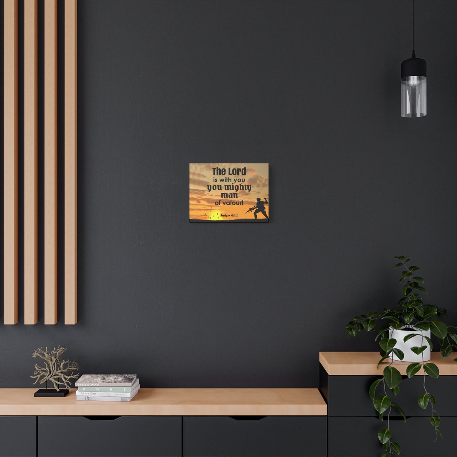 Scripture Wall Lord is with You Judges 6:12 Bible Chapter Canvas Christian Wall Art Ready to Hang-Express Your Love Gifts
