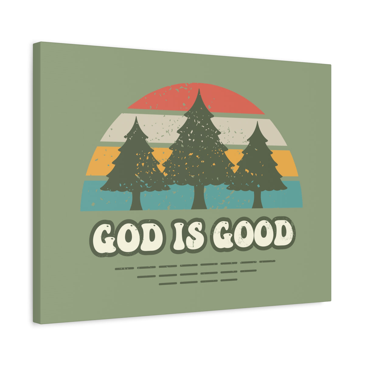 Scripture Canvas God Is Good Psalm 100:5 Three Trees Christian Wall Art Bible Verse Print Ready to Hang-Express Your Love Gifts