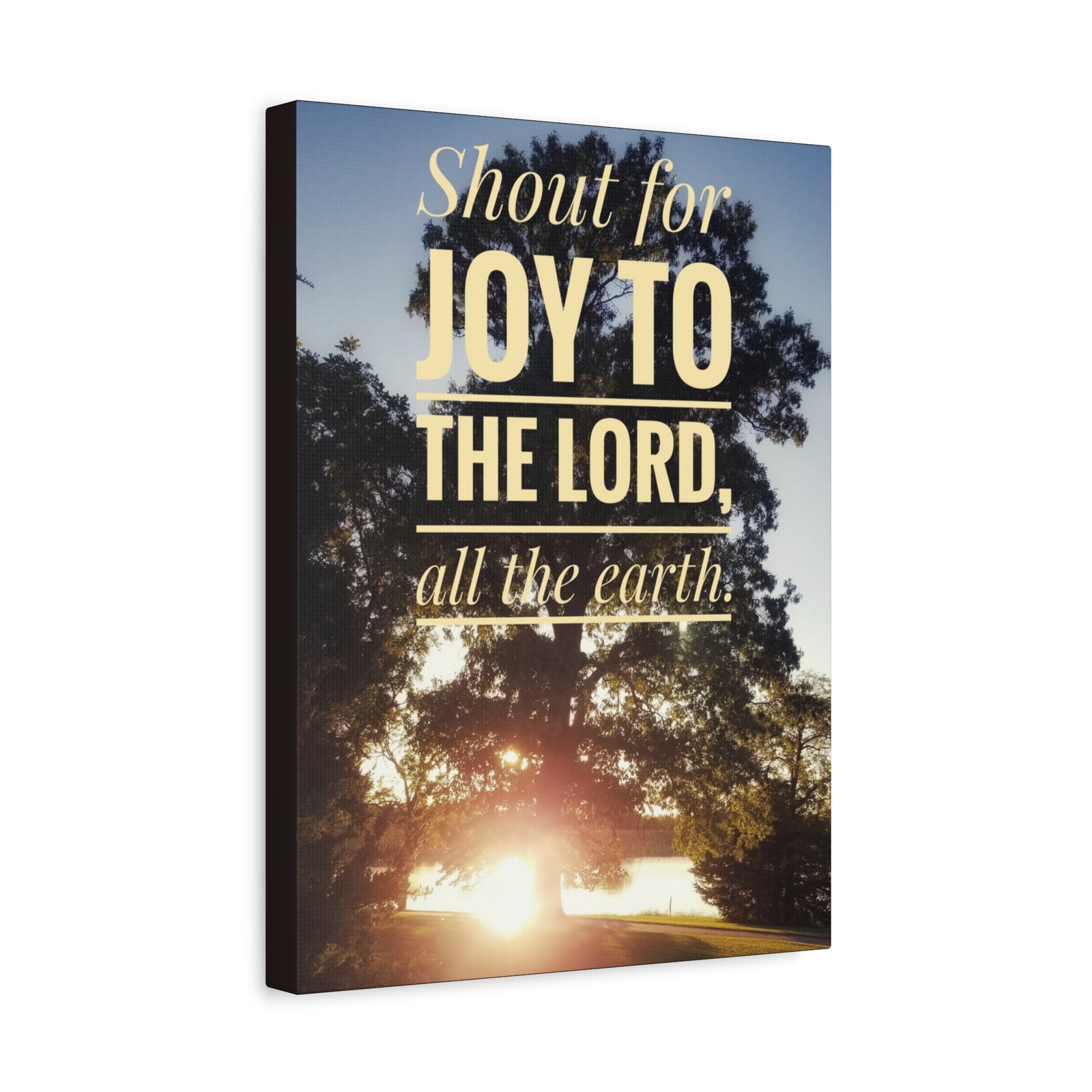 Scripture Walls Shout For Joy Psalm 100:1 Bible Verse Canvas Christian Wall Art Ready to Hang-Express Your Love Gifts