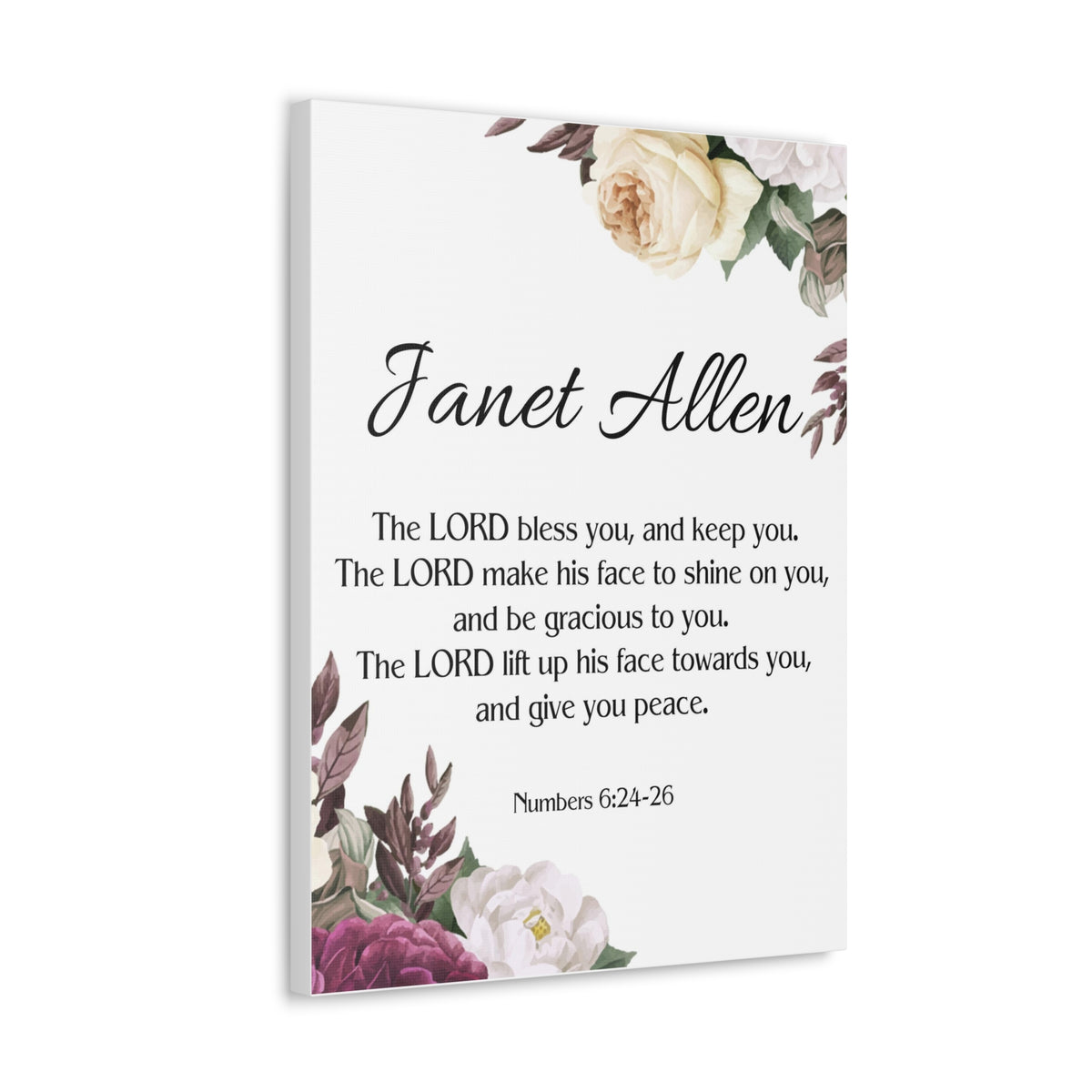 Scripture Walls Personalized Numbers 6:24-26 Bible Chapter Canvas Christian Wall Art Ready to Hang-Express Your Love Gifts