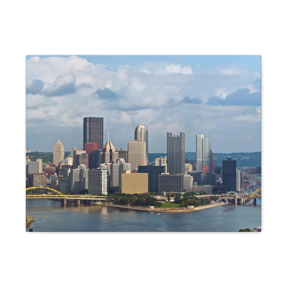 Pittsburgh Daytime Skyline Canvas Artwork High-Quality Breathtaking Stunning Cityscape for Home Decor Ready to Hang-Express Your Love Gifts