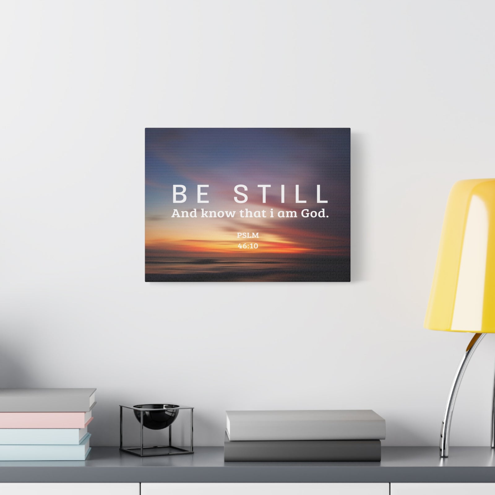 Scripture Canvas Be Still Psalm 46:10 Christian Wall Art Bible Verse Print Ready to Hang-Express Your Love Gifts