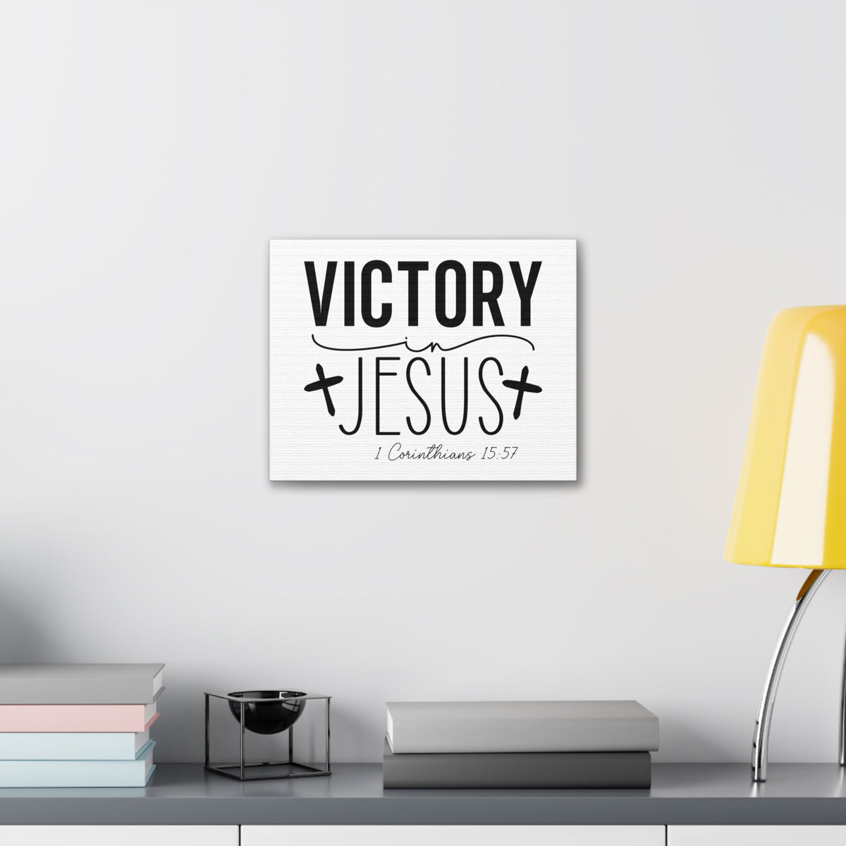 Scripture Walls 1 Corinthians 15:57 Victory in Jesus Bible Verse Canvas Christian Wall Art Ready to Hang Unframed-Express Your Love Gifts