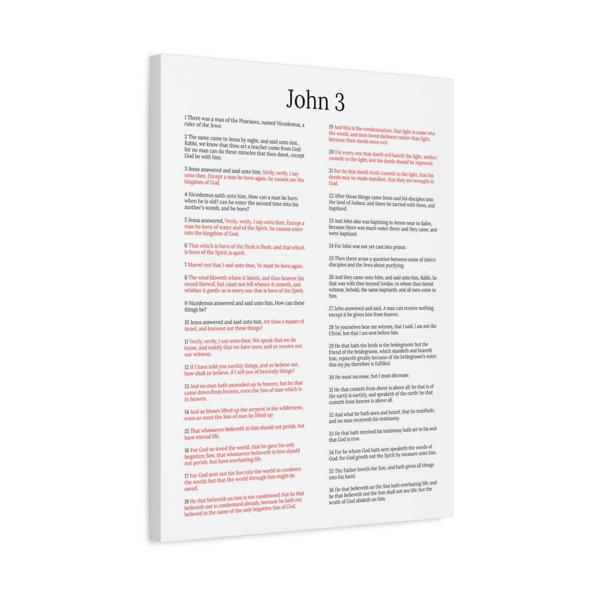 Scripture Walls Jesus and Nicodemus John 3 White Christian Wall Art Print Ready to Hang Unframed-Express Your Love Gifts