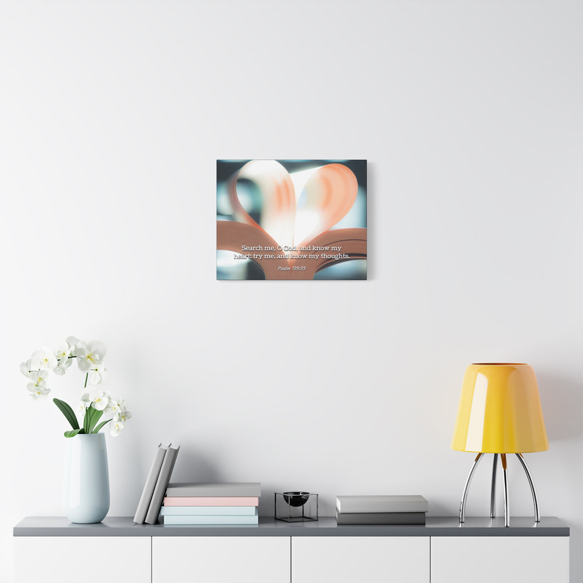 Scripture Canvas Know My Heart Psalm 139:23 Christian Wall Art Bible Verse Print Ready to Hang-Express Your Love Gifts