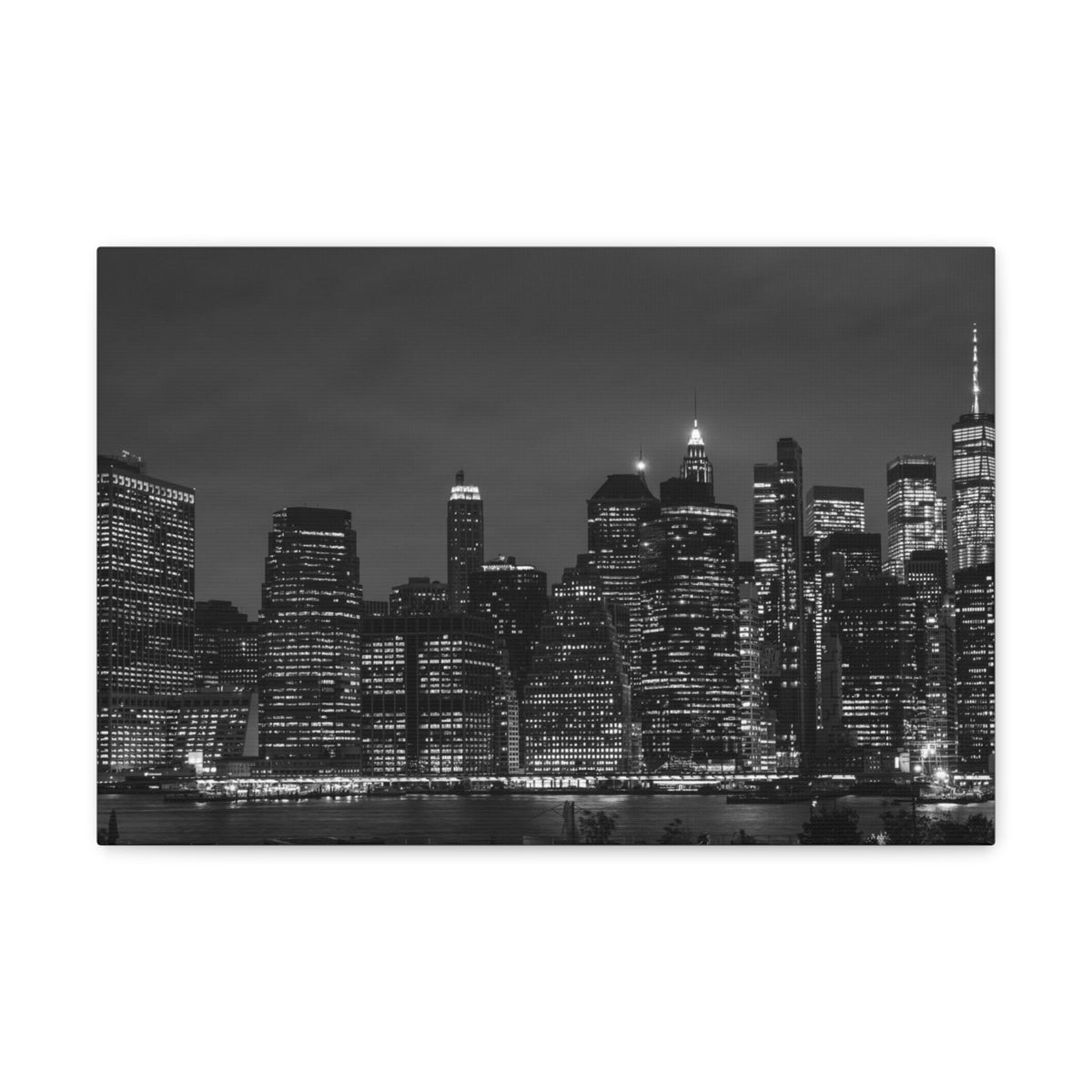 Brooklyn Black And White Skyline Canvas Artwork High-Quality Breathtaking Stunning Cityscape for Home Decor Ready to Hang-Express Your Love Gifts