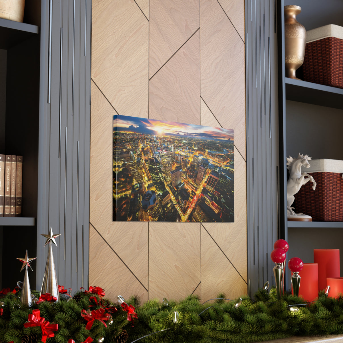 Sydney Night Skyline Canvas Artwork High-Quality Breathtaking Stunning Cityscape for Home Decor Ready to Hang-Express Your Love Gifts