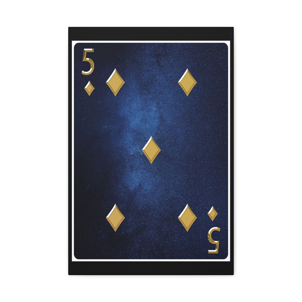 Five Of Diamonds Space Background Playing Card Canvas Wall Art for Home Decor Ready-to-Hang-Express Your Love Gifts