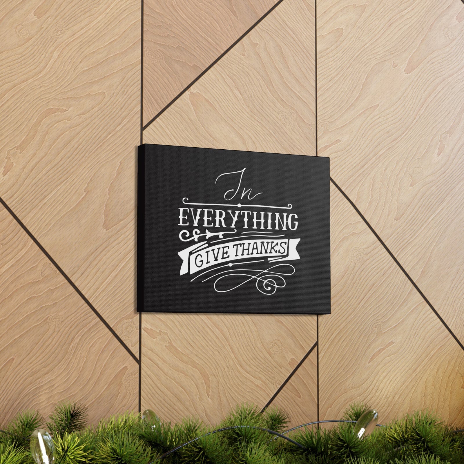 Scripture Canvas In Everything Give Thanks 1 Thessalonians 5:16-18 Christian Wall Art Bible Verse Print Ready To Hang-Express Your Love Gifts