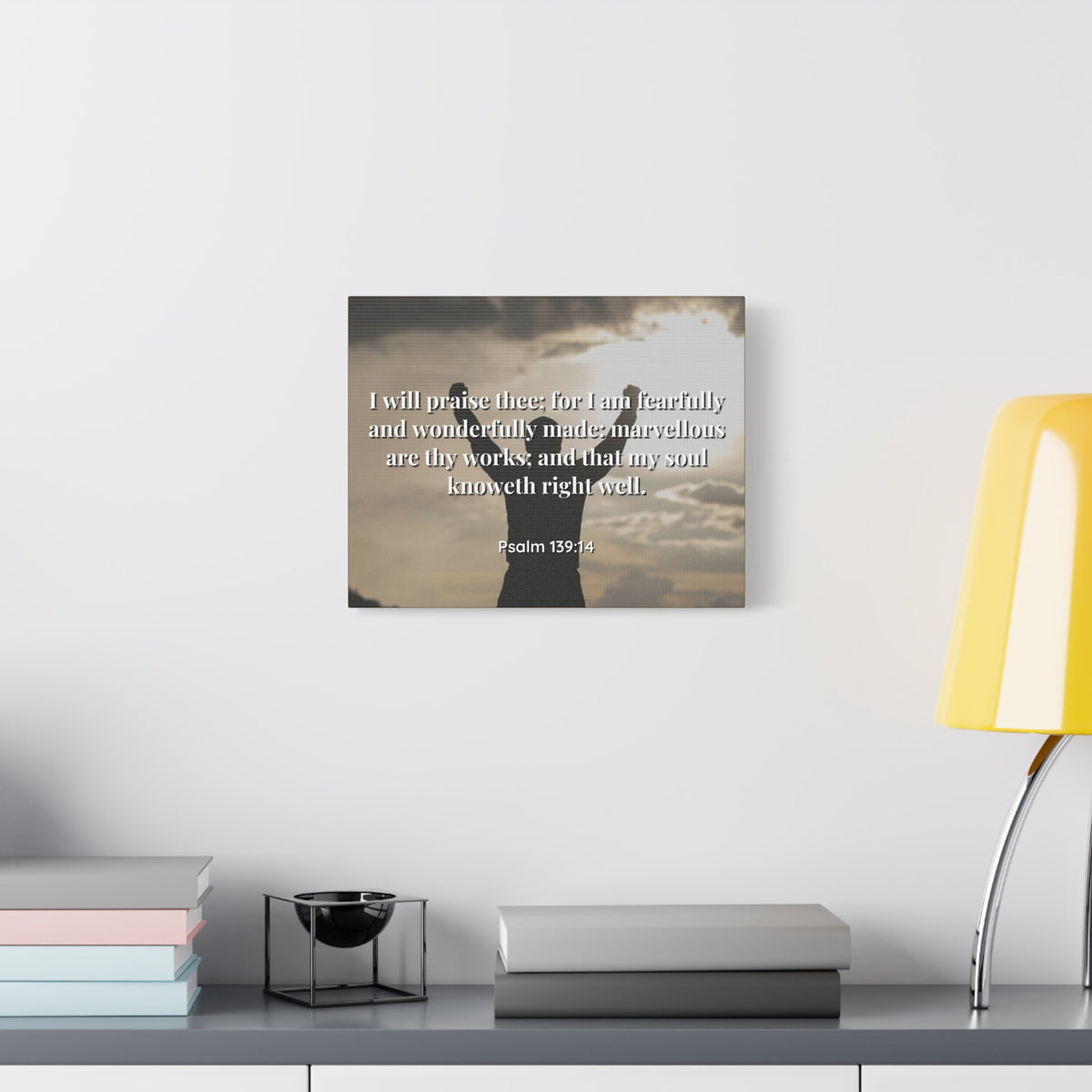 Scripture Canvas Marvellous Psalms 139:14 Christian Wall Art Bible Verse Print Ready to Hang-Express Your Love Gifts