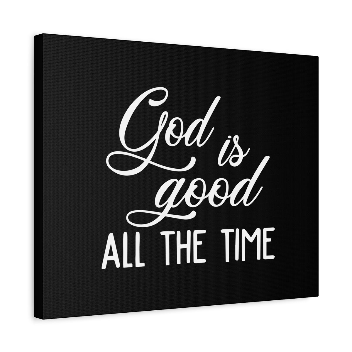 Scripture Canvas God Is Good All The Time Psalm 100:5 Black Christian Wall Art Bible Verse Print Ready to Hang-Express Your Love Gifts