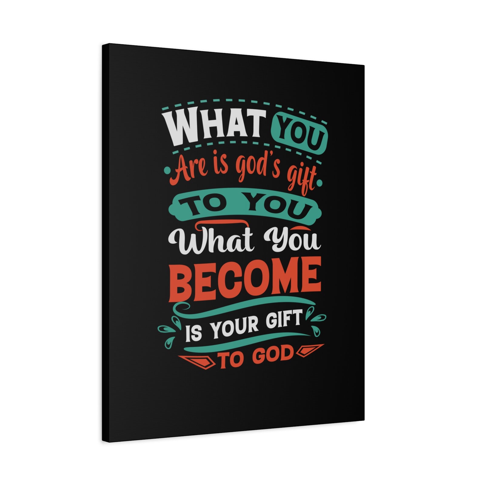 Scripture Canvas God's Gift Psalm 139:13 Black Christian Wall Art Bible Verse Print Ready to Hang-Express Your Love Gifts