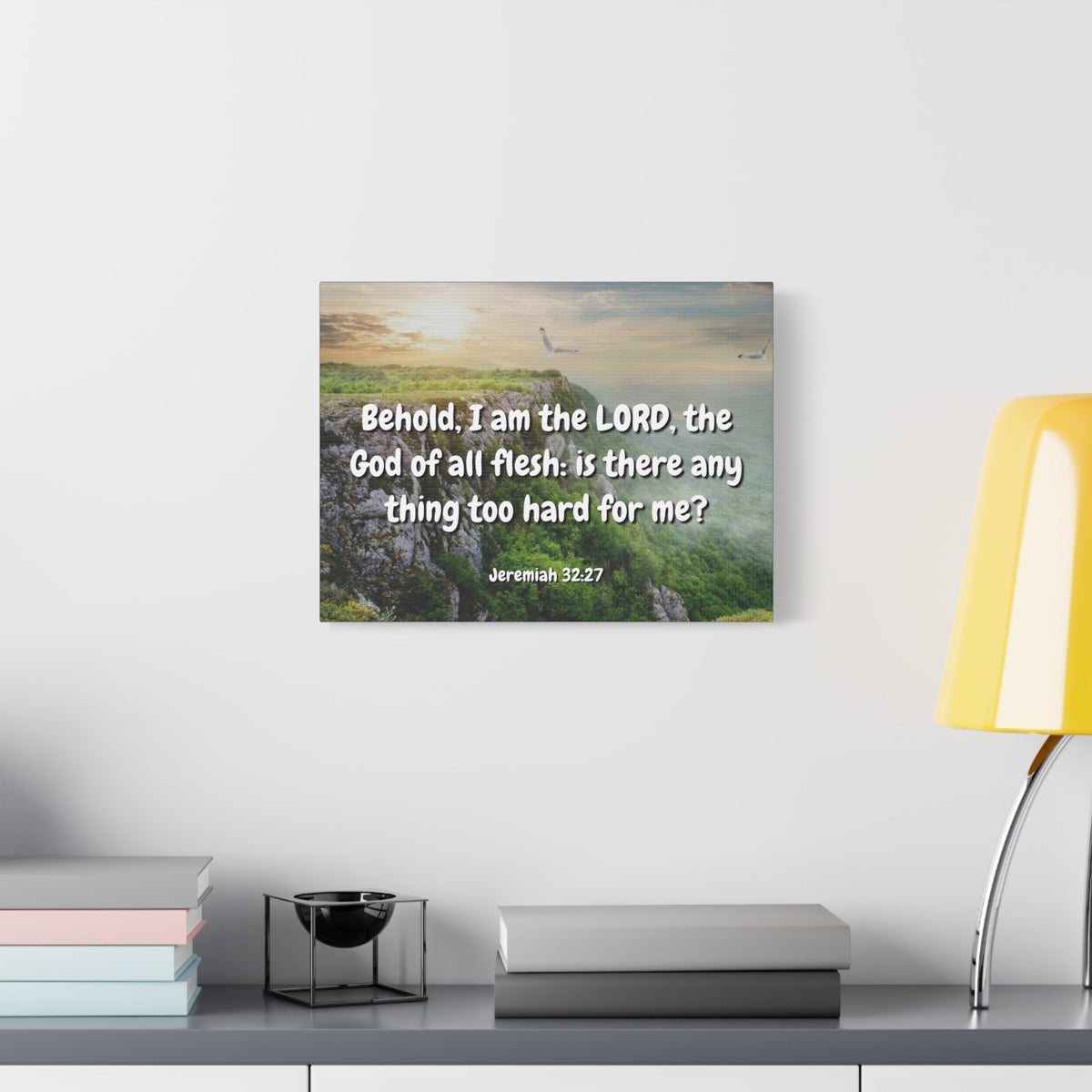 Scripture Canvas The Lord Jeremiah 32:27 Christian Wall Art Bible Verse Print Ready to Hang