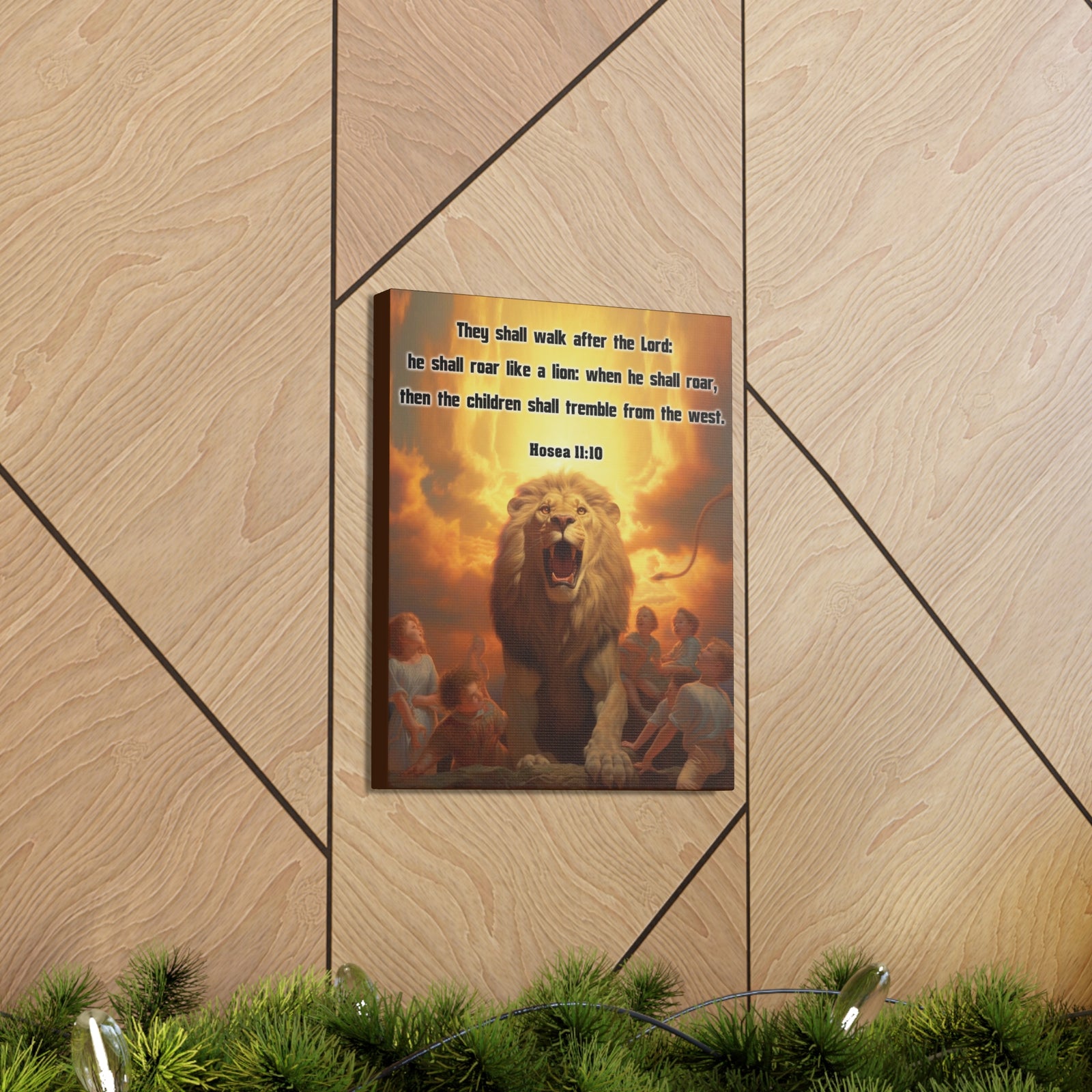 Scripture Walls They Shall Walk After the Lord Hosea 11:10 Christian Wall Art Print Ready to Hang Unframed-Express Your Love Gifts