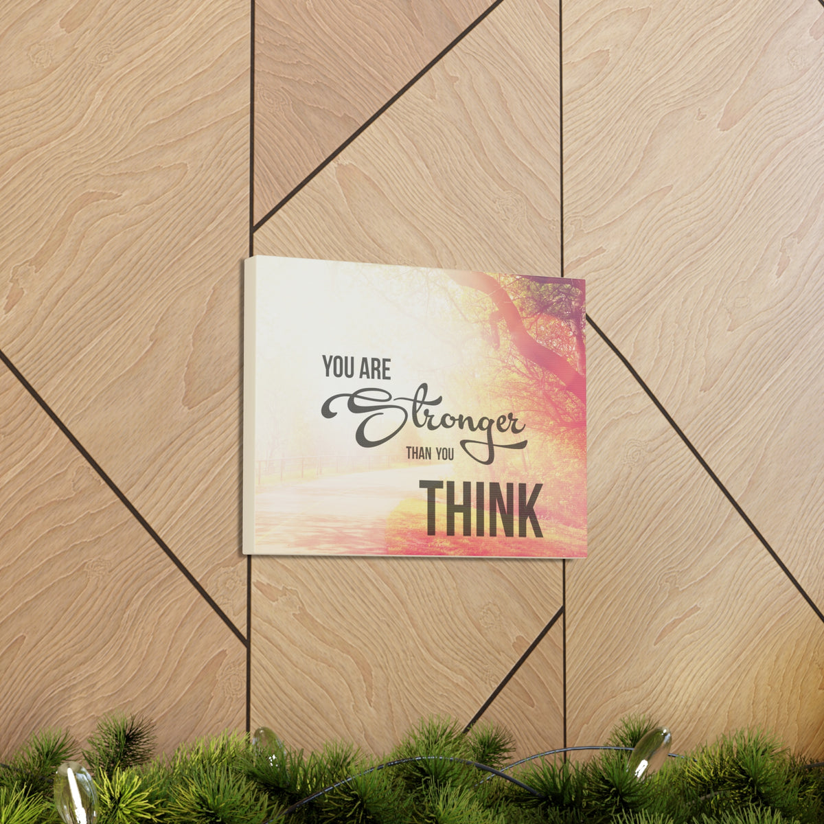 Inspirational Quote Canvas You Are Stronger Than You Think Wall Art Motivational Motto Inspiring Prints Artwork Decor Ready to Hang-Express Your Love Gifts