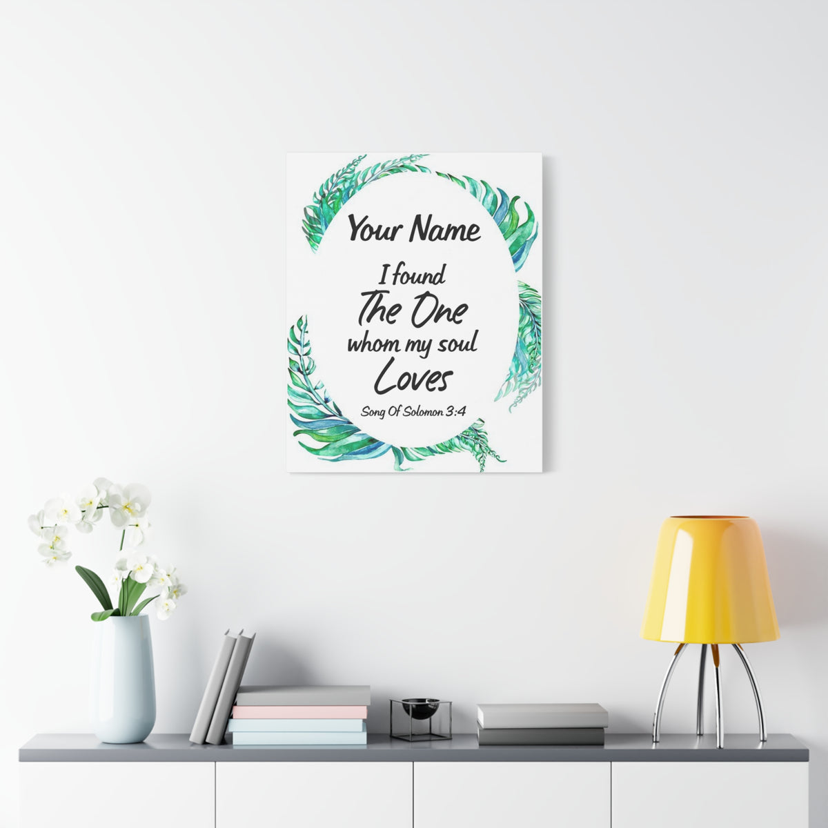 Personalized Soulmate Song Of Solomon 3:4 Bible Chapter Canvas Christian Wall Art Ready to Hang-Express Your Love Gifts
