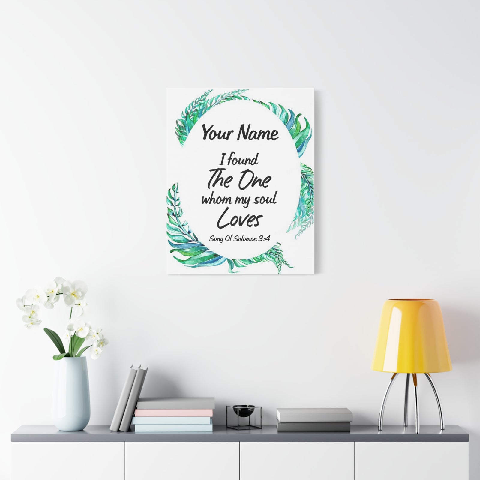 Personalized Soulmate Song Of Solomon 3:4 Bible Chapter Canvas Christian Wall Art Ready to Hang-Express Your Love Gifts