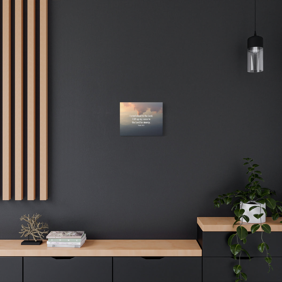 Scripture Walls The Lord Of Mercy Psalm 142:1 Bible Verse Canvas Christian Wall Art Ready to Hang-Express Your Love Gifts