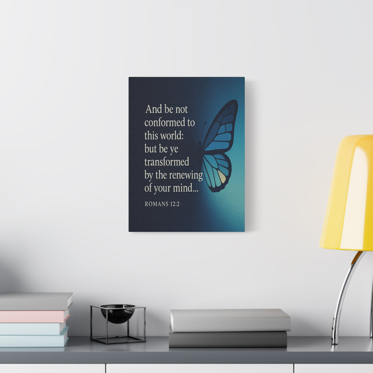 Bible Verse Canvas Romans 12:2 Christian Home Décor Wall Art Scripture Ready to Hang Faith Print-Express Your Love Gifts