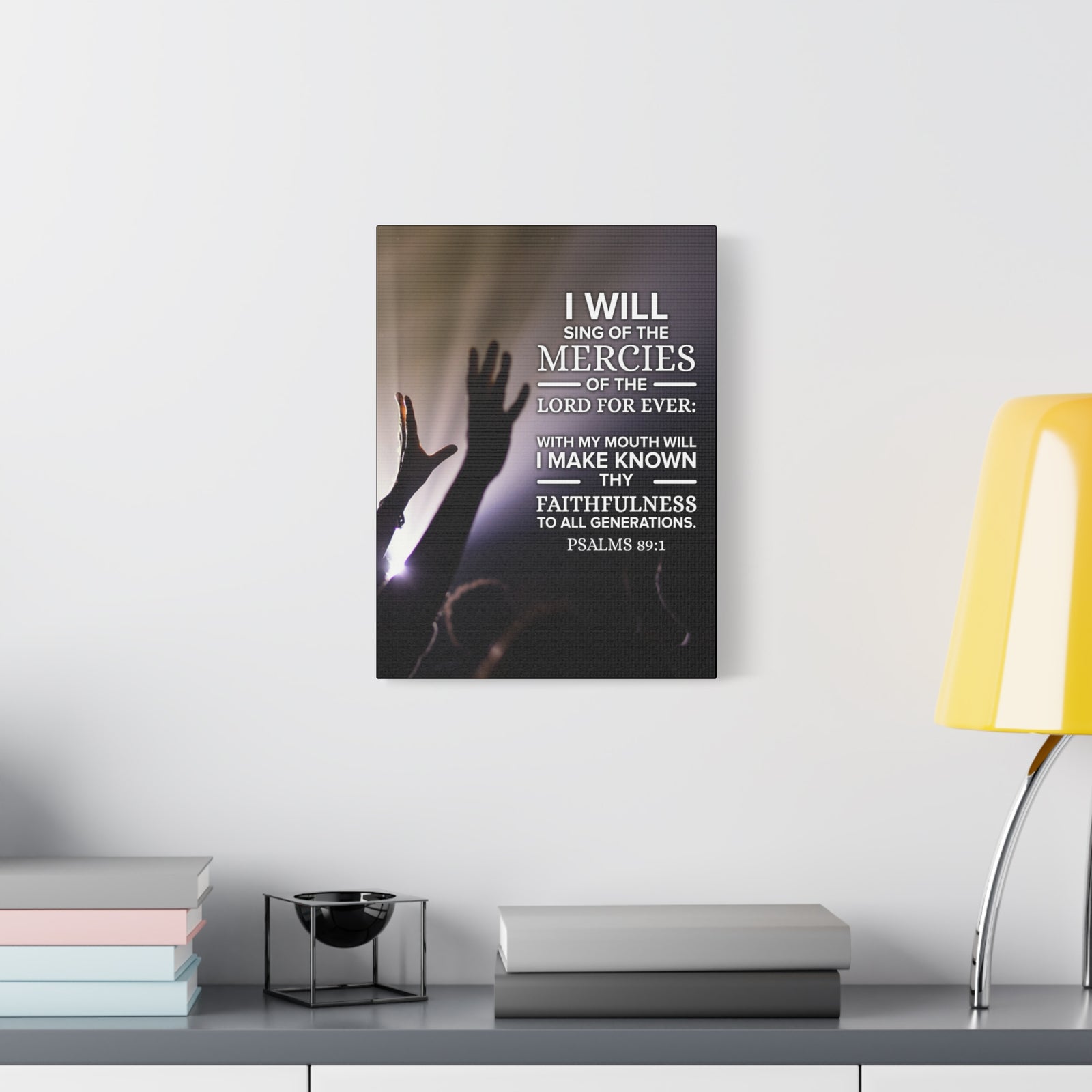 Scripture Canvas Mercies Psalm 89:1 Christian Wall Art Bible Verse Print Ready to Hang-Express Your Love Gifts