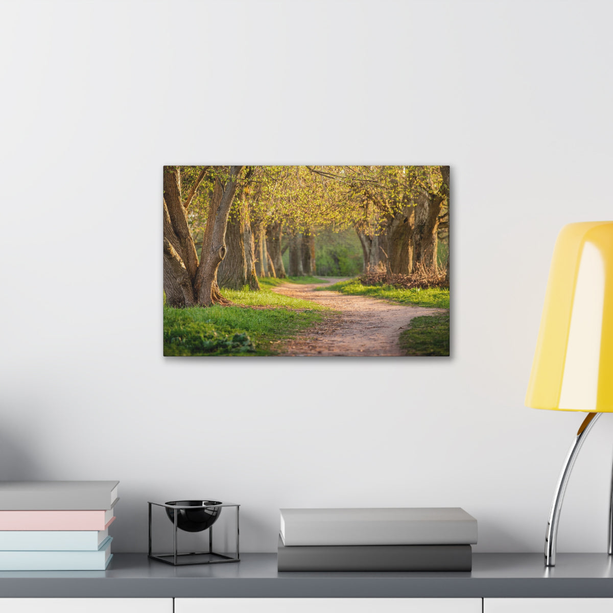 Tree Green Path Forest Nature Wilderness Photography Canvas Wall Art for Home Decor Ready-to-Hang-Express Your Love Gifts