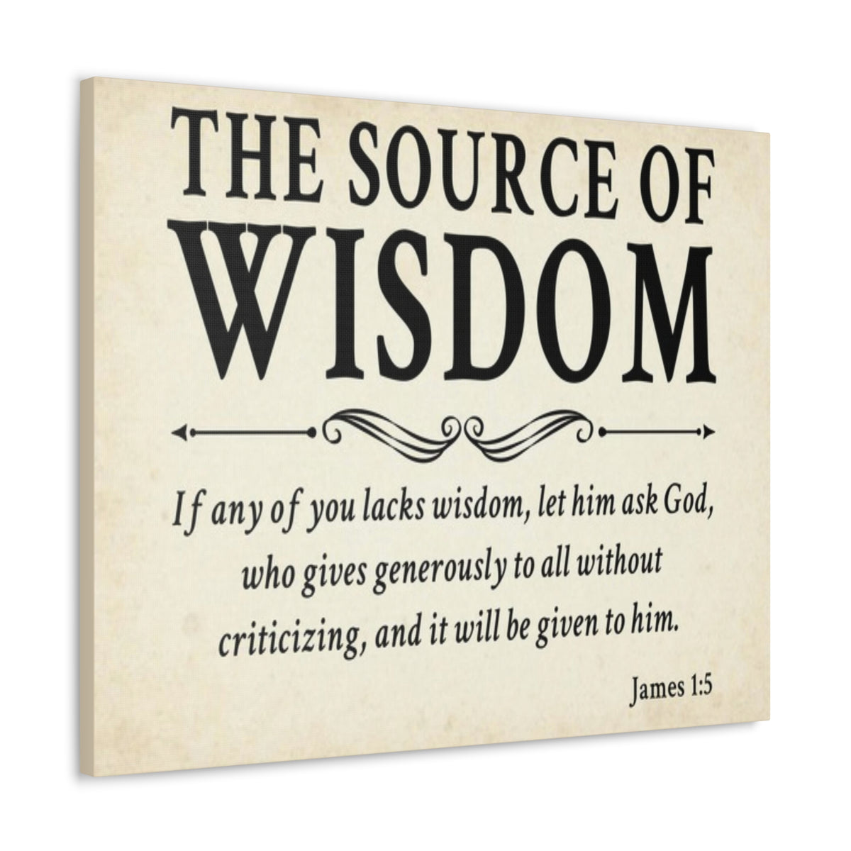 Scripture Walls James 1:5 The Source of Wisdom White Bible Verse Canvas Christian Wall Art Ready to Hang Unframed-Express Your Love Gifts