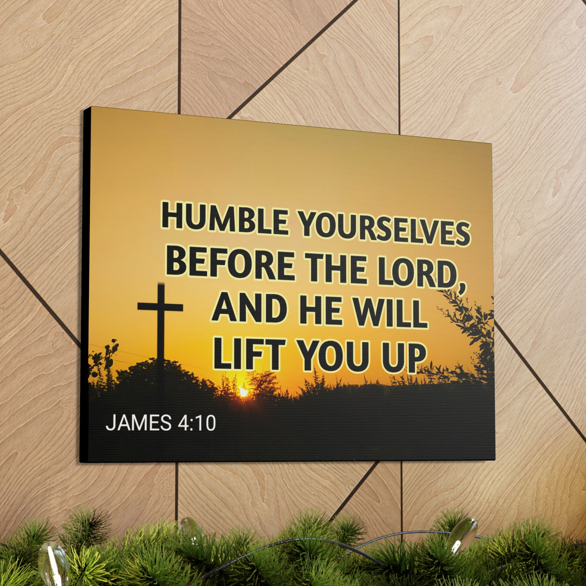 Scripture Walls Humble Yourselves James 4:10 Bible Verse Canvas Christian Wall Art Ready to Hang-Express Your Love Gifts