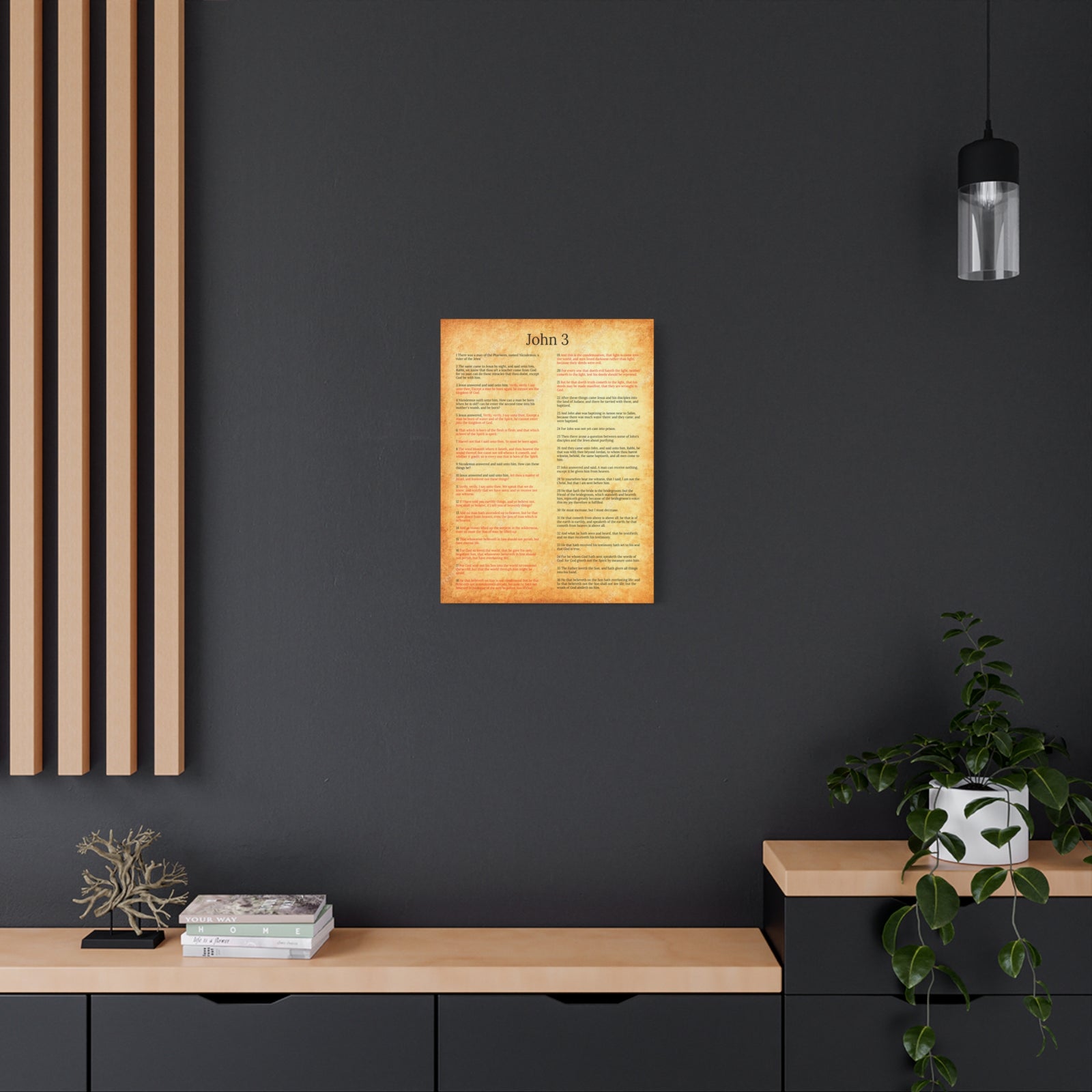 Scripture Walls John 3 Jesus and Nicodemus Gold Christian Wall Art Print Ready to Hang Unframed-Express Your Love Gifts