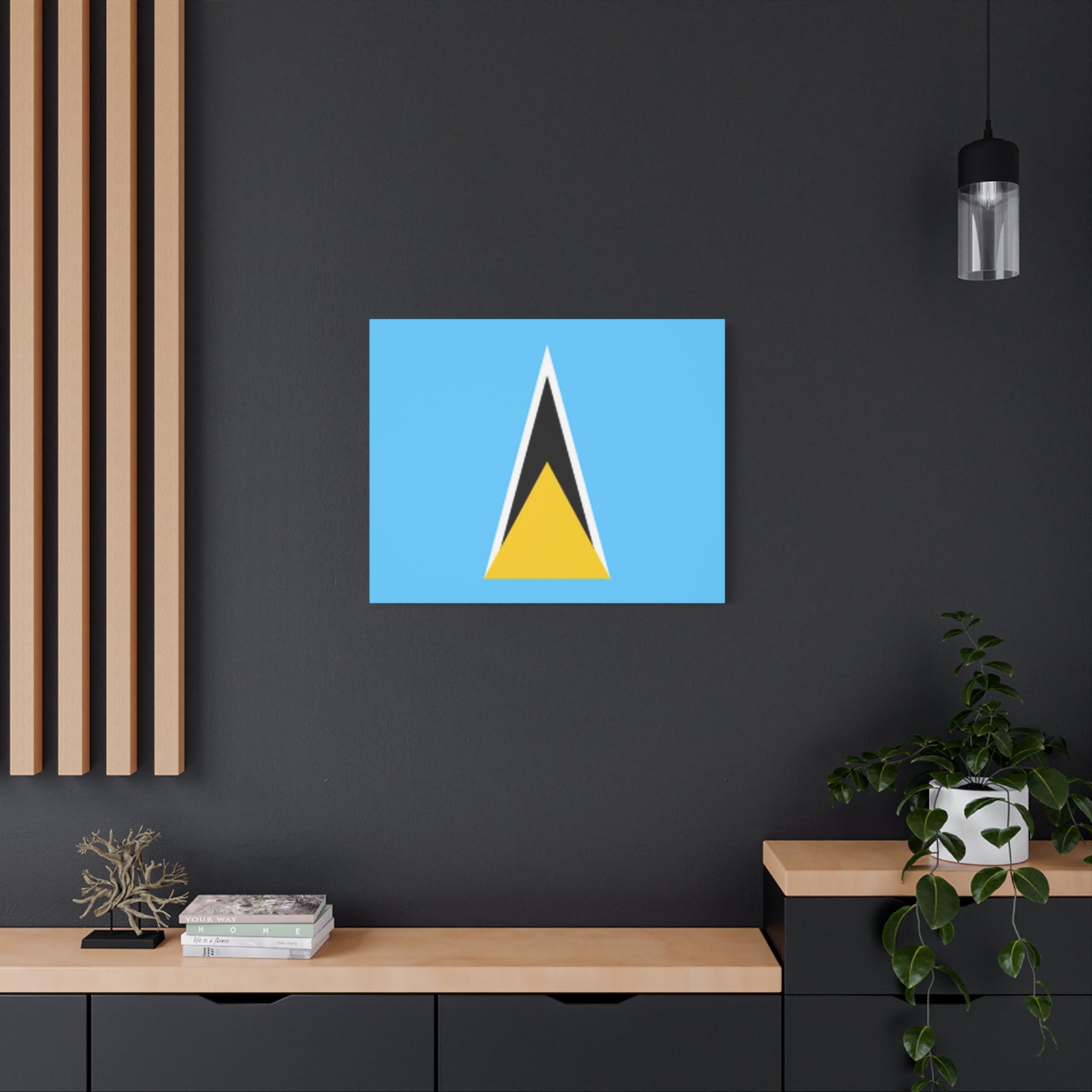 Saint Lucia Country Flag Canvas Vibrant Wall Art Unframed Home Decor-Express Your Love Gifts
