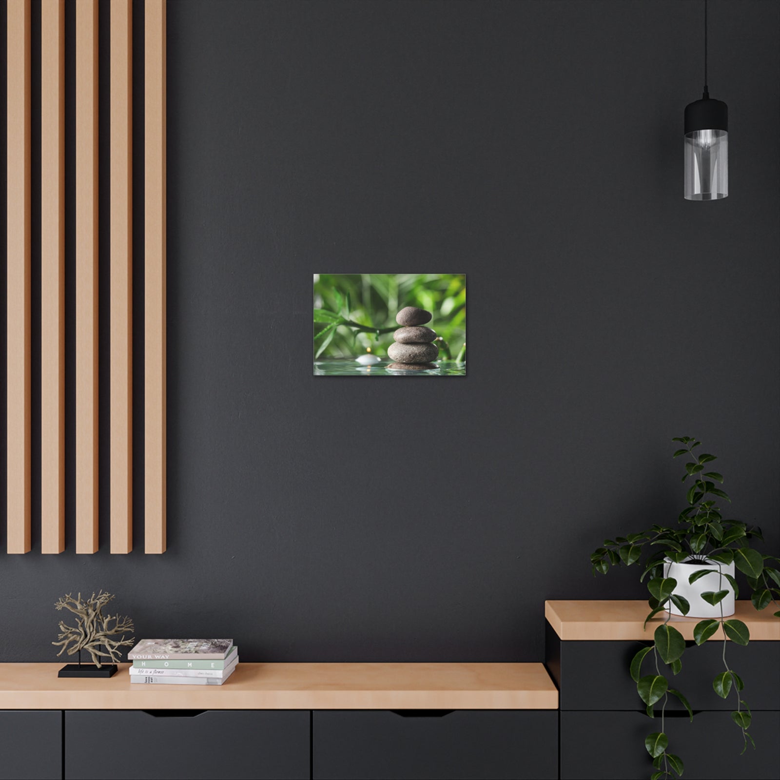 Candle with Bamboo Stem Forest Floral Nature Photography Canvas Wall Art for Home Decor Ready-to-Hang-Express Your Love Gifts