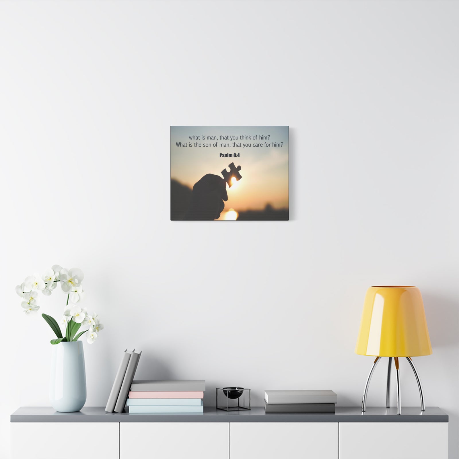 Scripture Canvas What is Man Psalm 8:4 Christian Wall Art Bible Verse Print Ready to Hang-Express Your Love Gifts