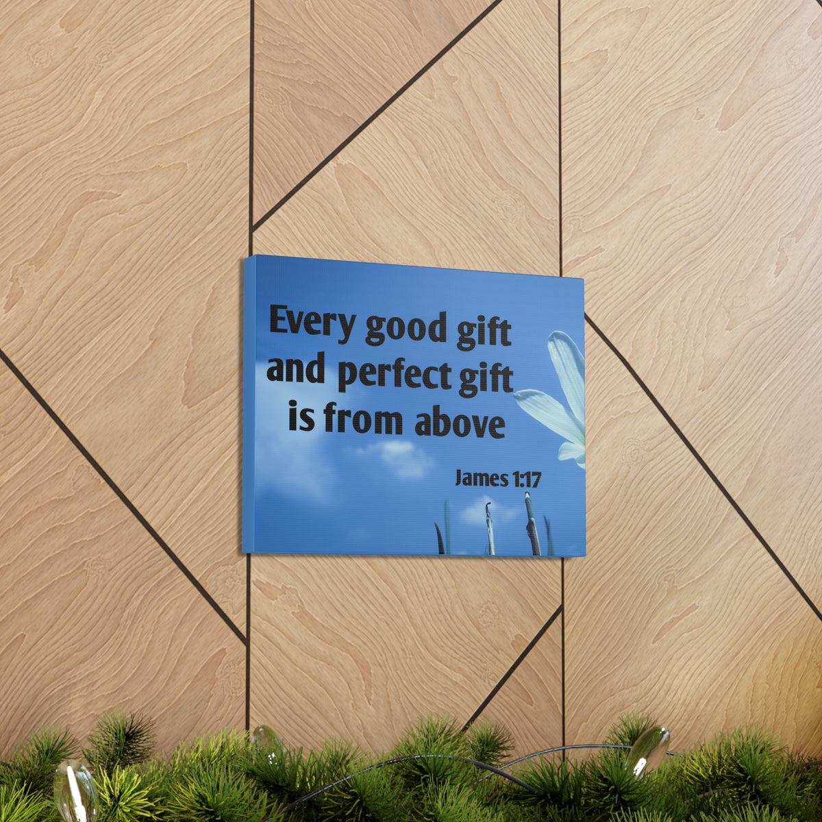 Scripture Canvas Perfect Gift James 1:17 Christian Wall Art Bible Verse Print Ready to Hang-Express Your Love Gifts