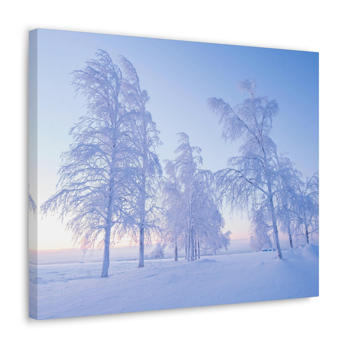 Frosty Trees At Dawn Beautiful Winter Canvas Wall Art for Home Decor Ready-to-Hang-Express Your Love Gifts