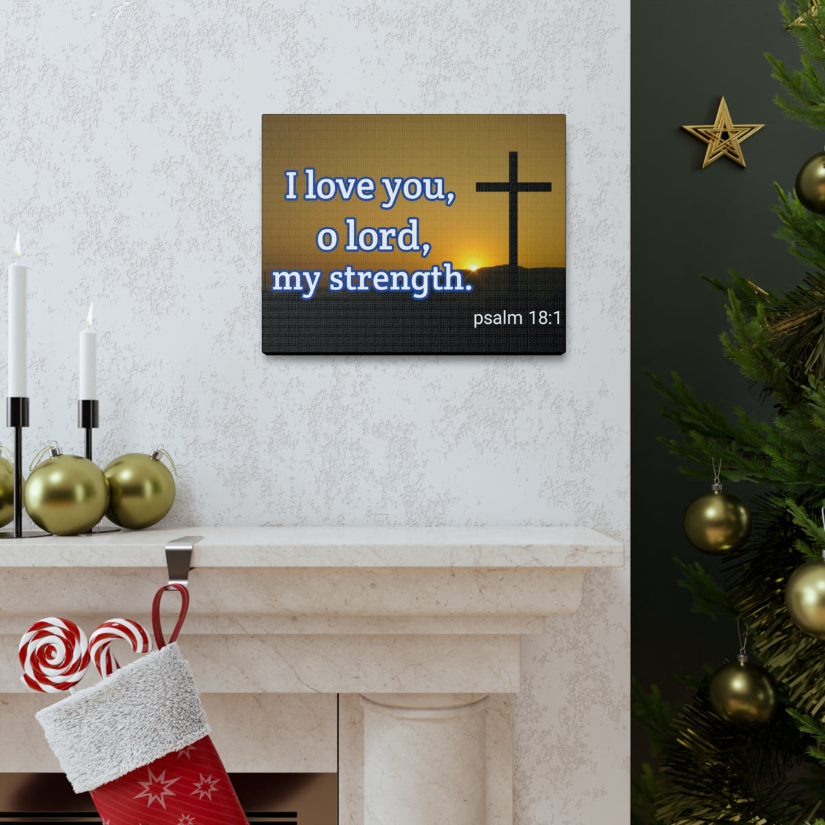 Scripture Walls O Lord, My Strength Psalm 18:1 Bible Verse Canvas Christian Wall Art Ready to Hang-Express Your Love Gifts