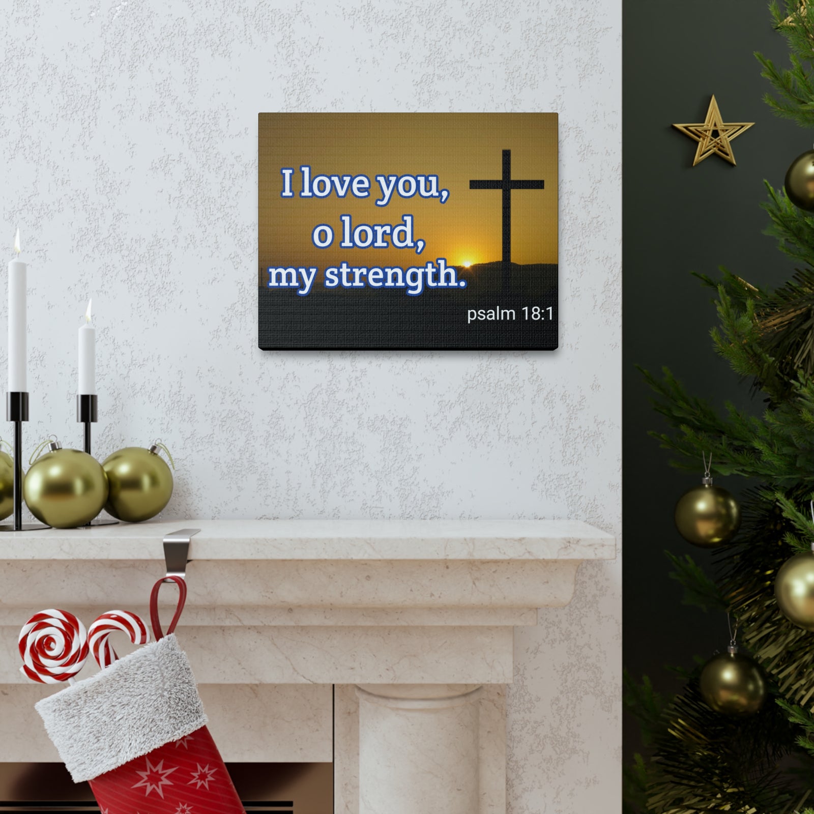 Scripture Walls O Lord, My Strength Psalm 18:1 Bible Verse Canvas Christian Wall Art Ready to Hang-Express Your Love Gifts