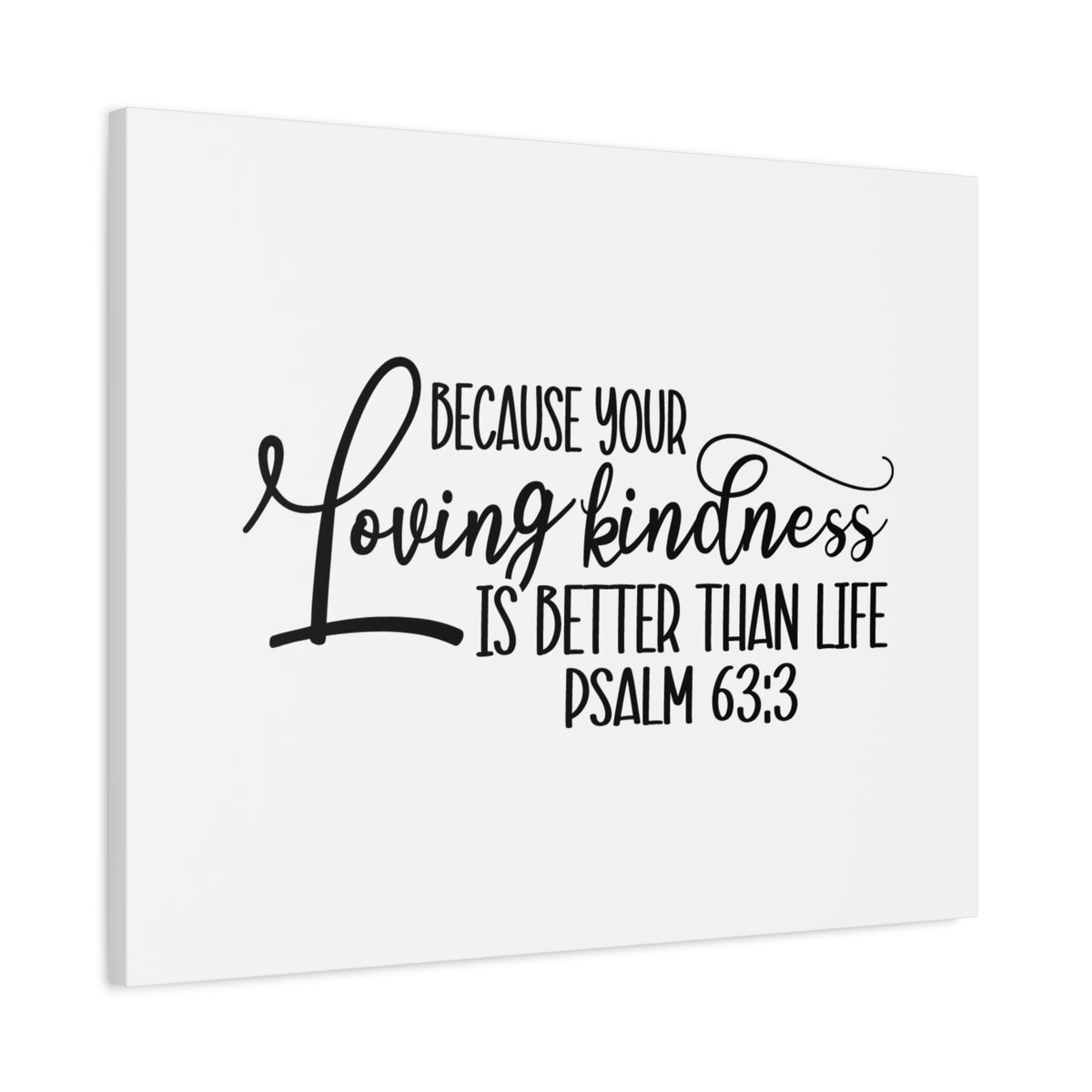 Scripture Canvas Better Than Life Psalm 63:3 Christian Wall Art Bible Verse Print Ready to Hang-Express Your Love Gifts