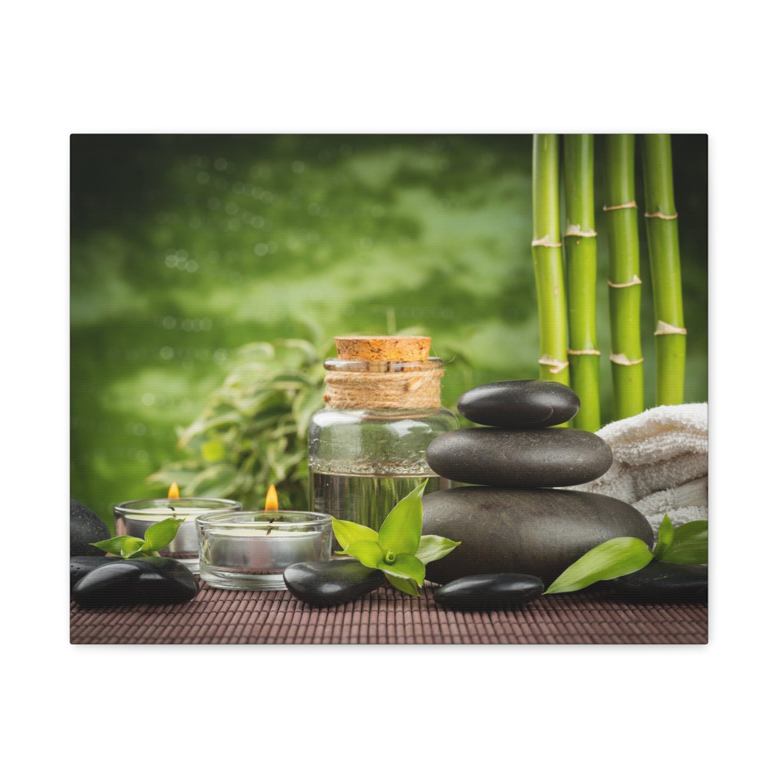 Massage Oil and Stones Forest Floral Nature Photography Canvas Wall Art for Home Decor Ready-to-Hang-Express Your Love Gifts