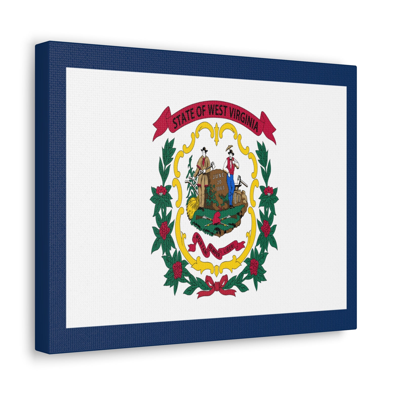 West Virginia Stage Flag Canvas Vibrant Wall Art Unframed Home Decor-Express Your Love Gifts