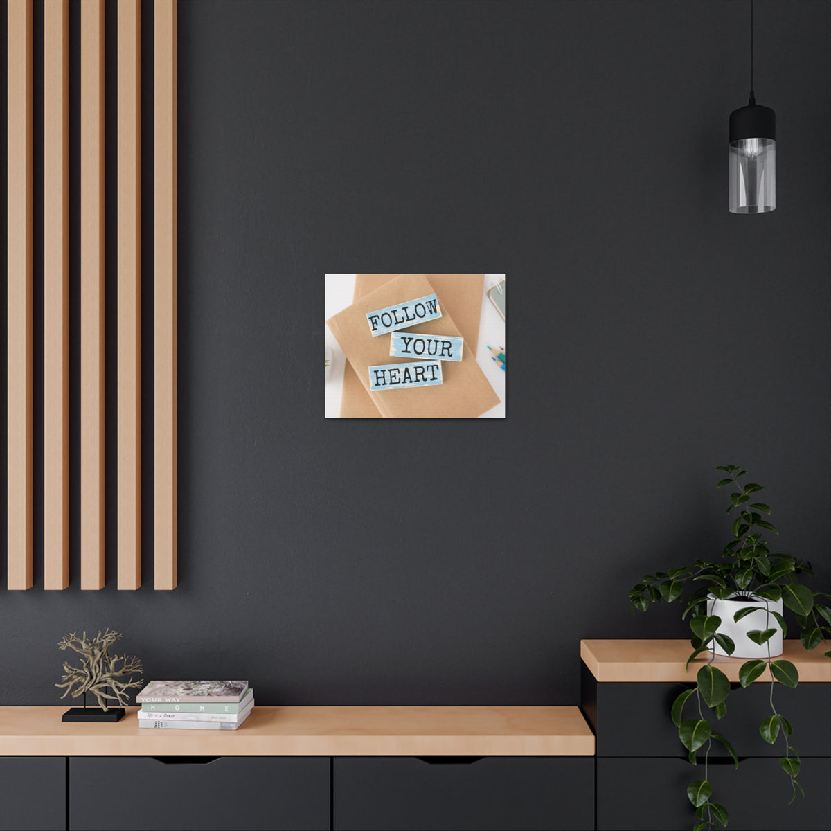 Inspirational Quote Canvas Follow Your Heart Wall Art Motivational Motto Inspiring Prints Artwork Decor Ready to Hang-Express Your Love Gifts
