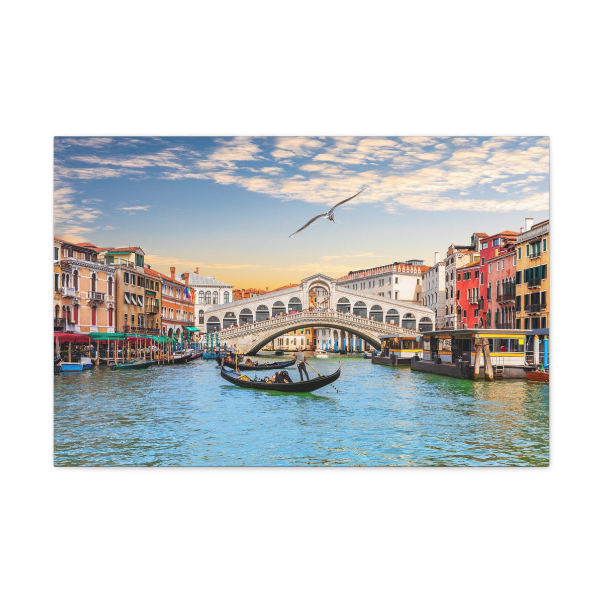 Venice Rialto Bridge Nature Wilderness Photography Canvas Wall Art for Home Decor Ready-to-Hang-Express Your Love Gifts