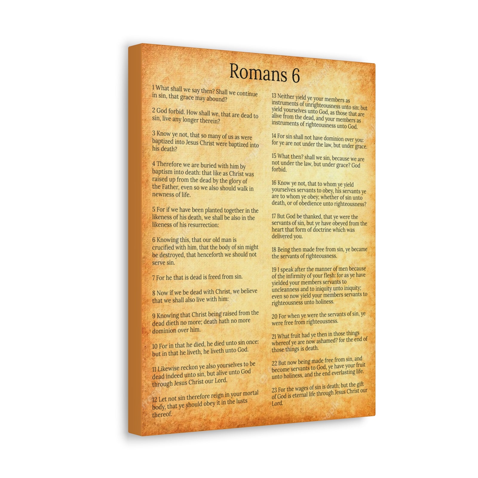 Scripture Walls Roman 6 Sanctification Gold Christian Wall Art Print Ready to Hang Unframed-Express Your Love Gifts