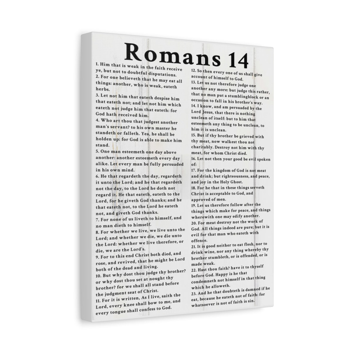 Scripture Walls Romans 14 White Bible Verse Canvas Christian Wall Art Ready to Hang Unframed-Express Your Love Gifts