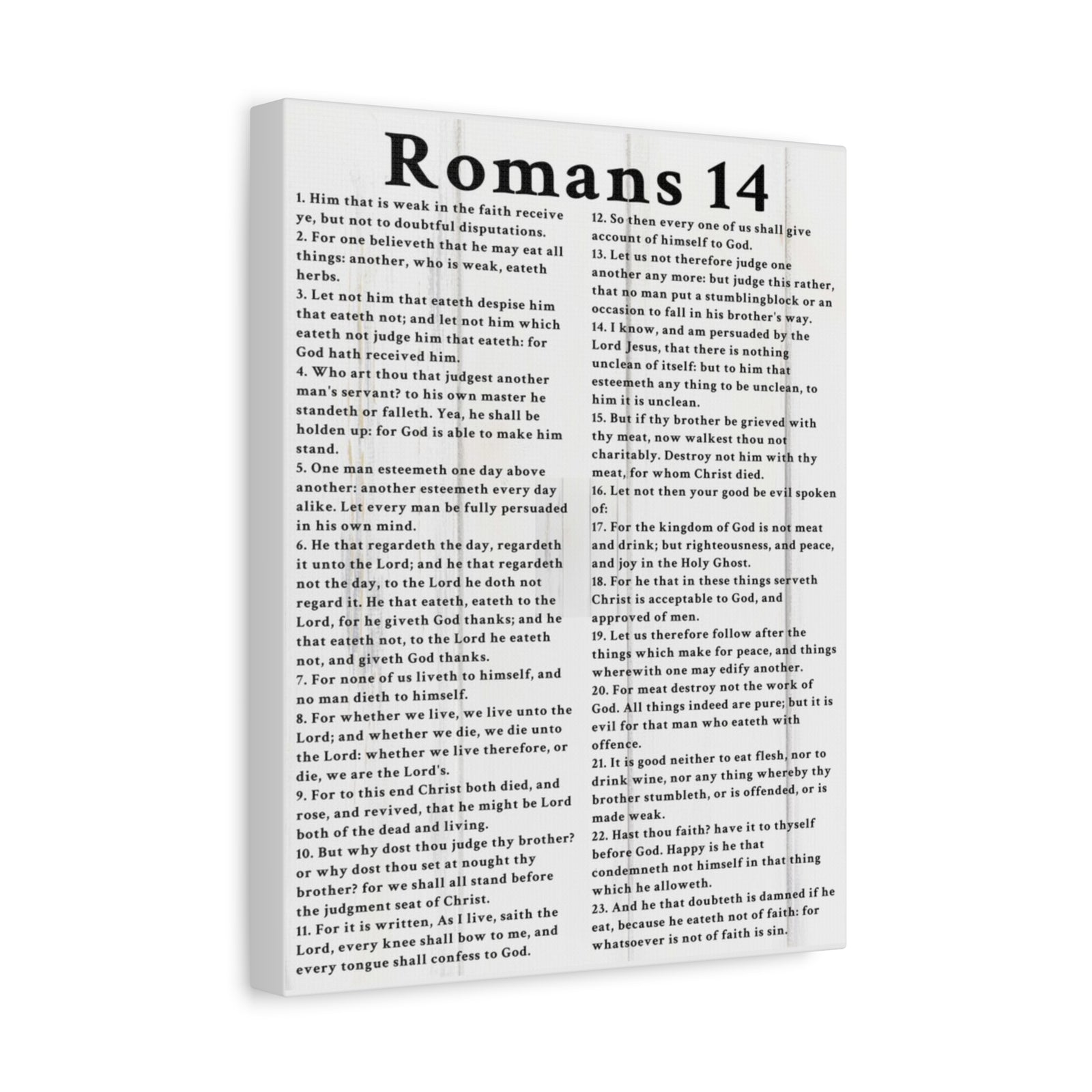 Scripture Walls Romans 14 White Bible Verse Canvas Christian Wall Art Ready to Hang Unframed-Express Your Love Gifts