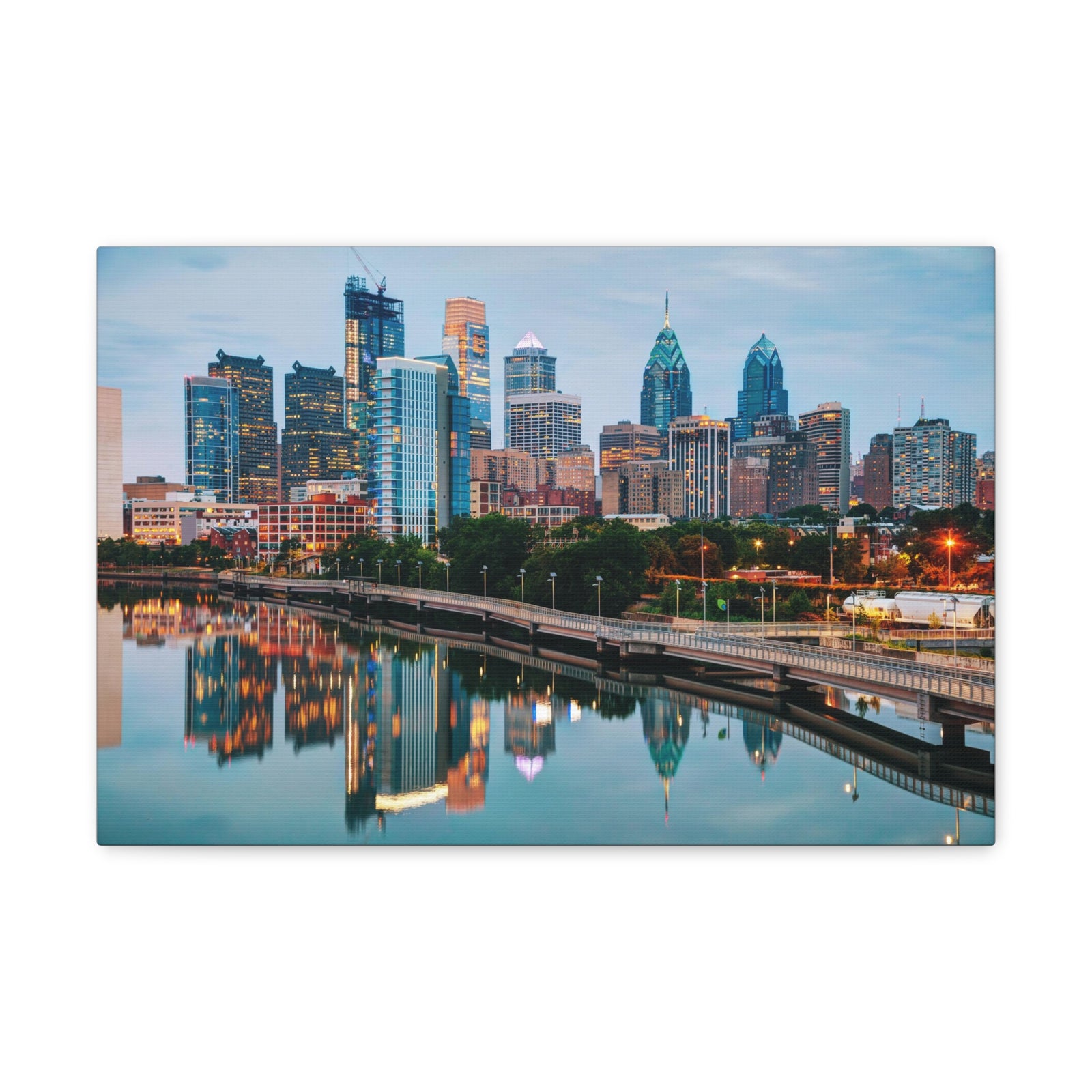 Philadelphia Daytime Skyline Canvas Artwork High-Quality Breathtaking Stunning Cityscape for Home Decor Ready to Hang-Express Your Love Gifts