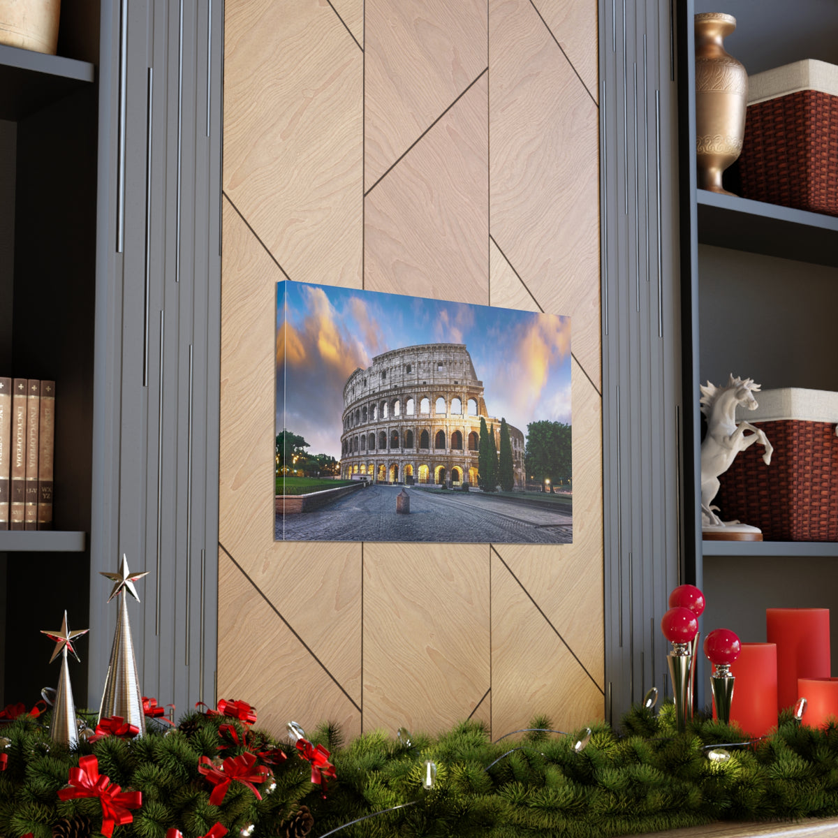 Colosseum in Italy Nature Wilderness Photography Canvas Wall Art for Home Decor Ready-to-Hang-Express Your Love Gifts